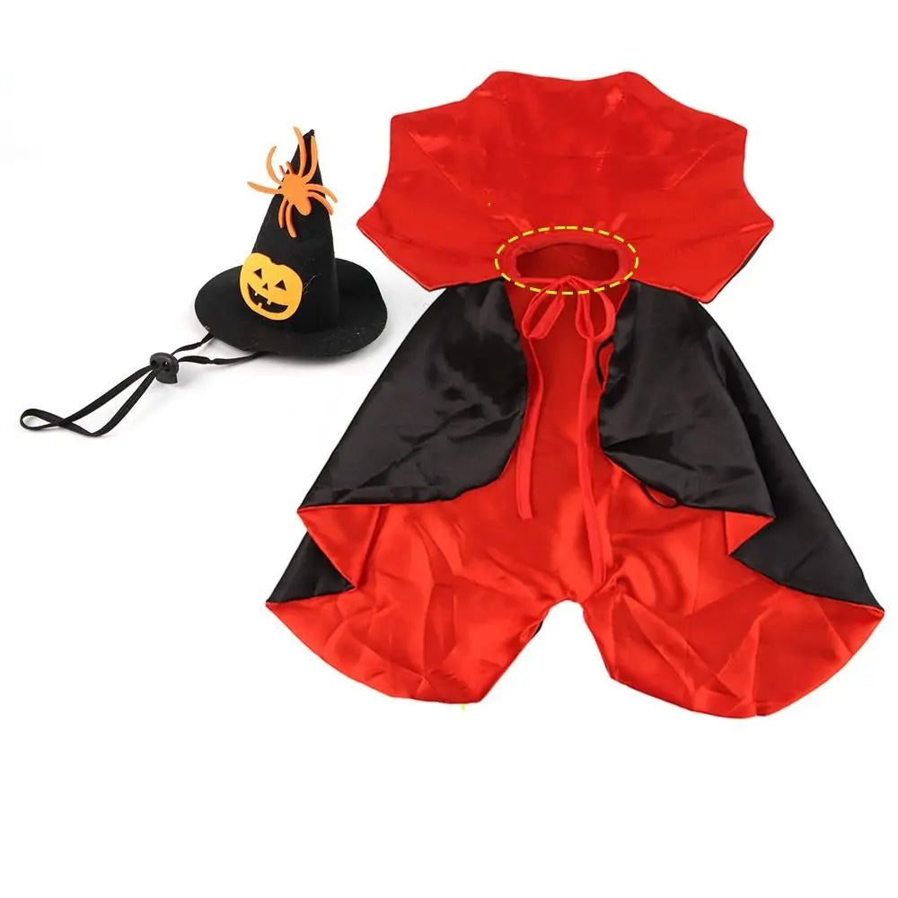 Fantasia de Halloween para Animais de Estimação com Gola Alta, Capa de Cosplay para Gato Confortável e Ajustável, Tecido Macio, Acessórios para Animais de Estimação, Vestido para Filhotes e Gatinhos para Festas