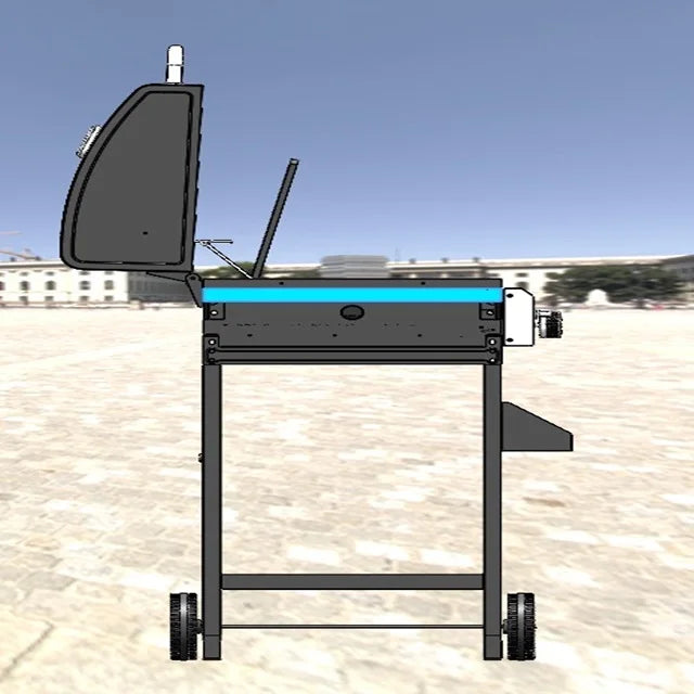 Armários e Ilhas para Churrasqueiras de Cozinha Externa em Aço Inoxidável 304 de Alta Resistência, com Grelhadores de Churrasco a Carvão, GLP e Gás Natural, com Rotação Visual