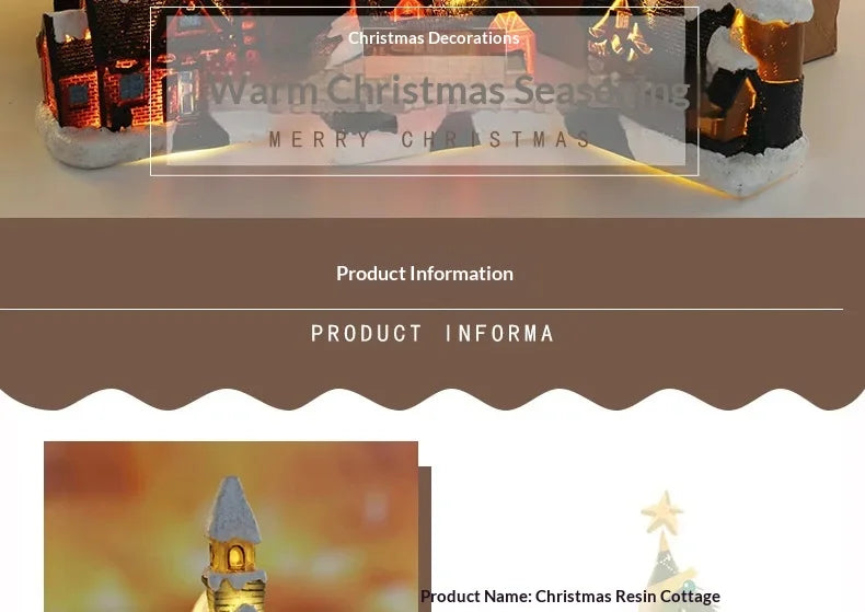 Natal led luz casa enfeites de árvore de natal led resina pequena vila casa natal brilho decoração presente feliz ano novo decorações dc05