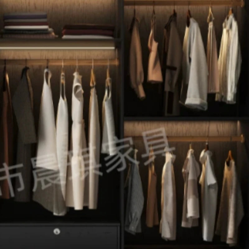 Guarda-roupas de Luxo que Economizam Espaço, com Vidro Canelado, Sistema de Estruturas Organizadoras, Guarda-roupa Solteiro, Móveis para Quarto