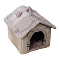 Cama para Pets Estilo Casa Fofa para Cães e Gatos Pequenos, Quente para o Inverno, Removível e Lavável, Casinha Fechada de Pelúcia, Vila para Gatos, Caverna