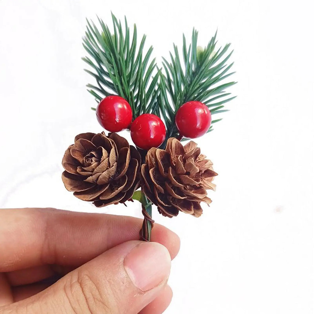 Decoração de natal picaretas 10 peças decoração artificial do feriado ramos de natal decorativos para cartões de felicitações de configuração de casamento