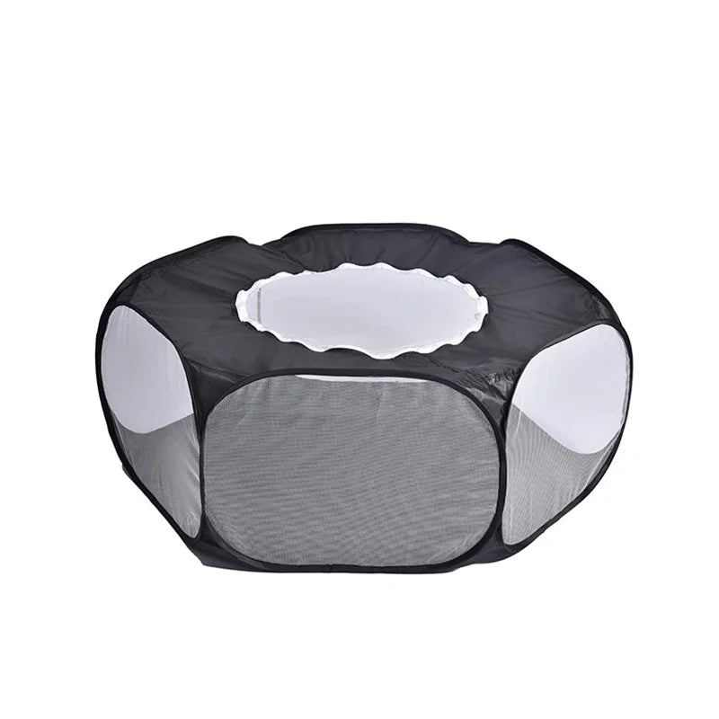 Gaiola pequena portátil para animais de estimação, gaiola transparente para cães e gatos, cercadinho para animais de estimação, cerca dobrável aberta para cães, hamster, coelho, cobaia