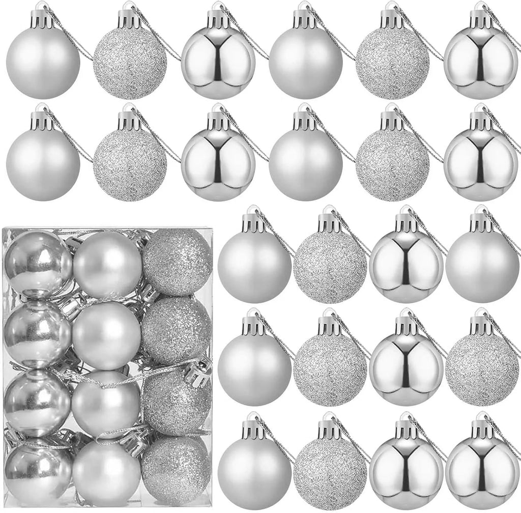 Conjunto de enfeites de bolas de natal, 3/4/6cm, enfeites inquebráveis de natal, bolas suspensas para festa de feriado, decoração de casamento (tira e azul)