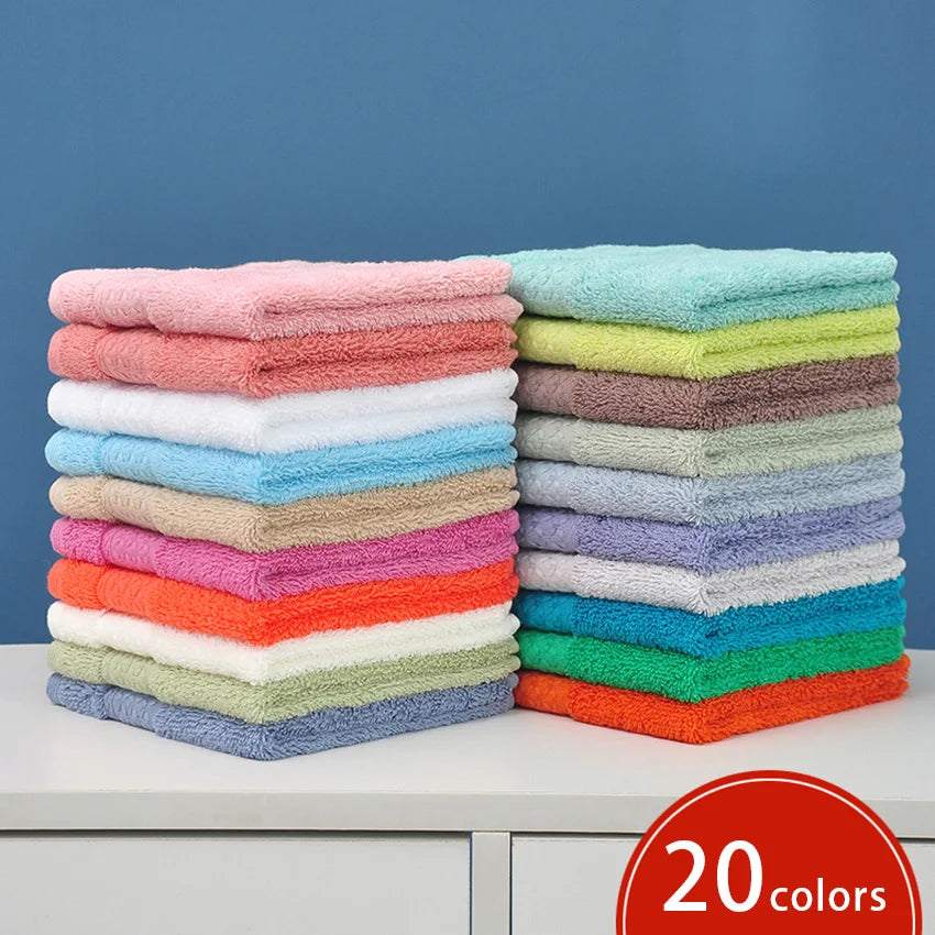 20 cores lenços toalhas de algodão de alta qualidade pequena toalha cor sólida macio grosso 34*34cm para adultos crianças toalhas de mão toalhas