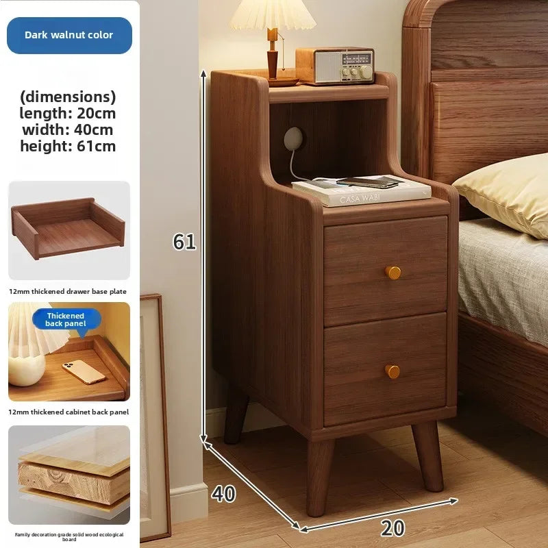Mesa de Cabeceira Multifuncional para Casa, Armário Estreito de Armazenamento para Quarto Pequeno, Armário de Cabeceira Kasa & Pet