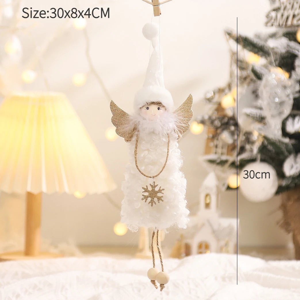 Ano novo 2024 natal anjo bonecas árvore de natal pingente ornamentos navidad 2022 decoração de natal para casa presentes natal noel deco