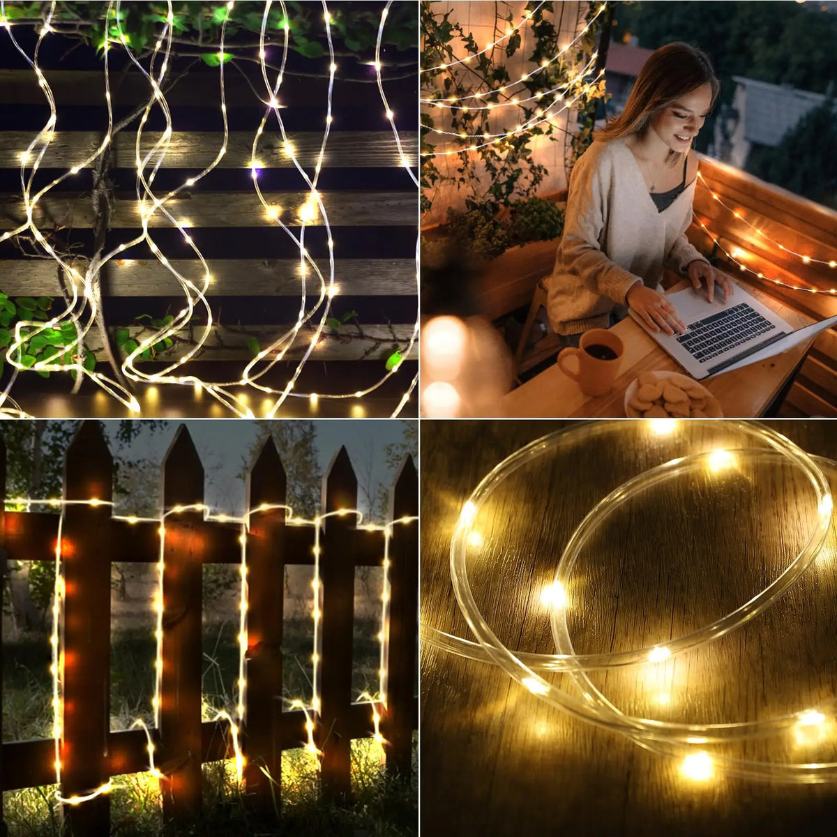 Luzes de Cordão Solar 200 LED à Prova d'Água para Exterior, Luzes de Fada Alimentadas por Energia Solar com 8 Modos para Decoração de Natal em Jardim, Quintal e Árvore
