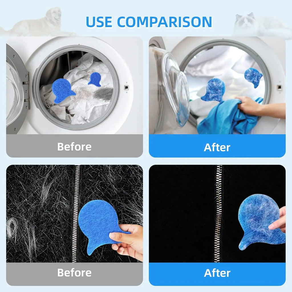 6 PCS Removedor de pêlos de animais de estimação para lavanderia – Remove efetivamente peles e pêlos de peles – Coletor de pêlos de animais de estimação de lavanderia ecológico reutilizável