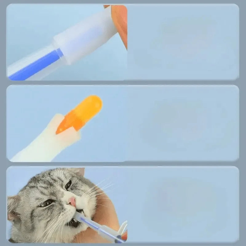 Dispensador de Comprimidos para Animais de Estimação Adequado para Gatos e Cães, Seringa para Medicamentos, Alimentador Oral de Comprimidos, Empurrador Simples de Comprimidos para Pets, Inclui 2 Opções de Ponta Macia