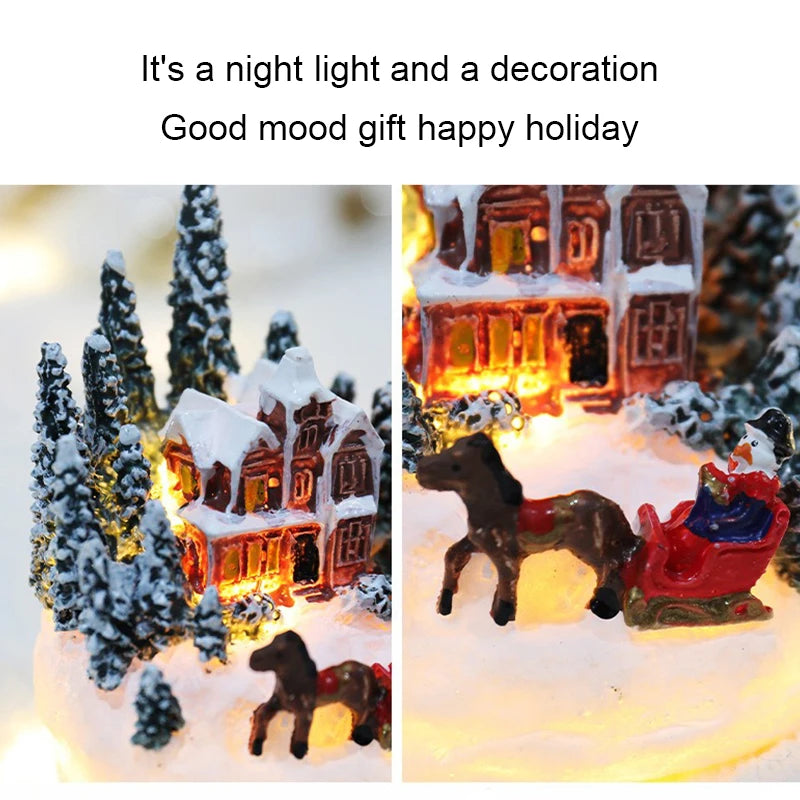 Decorações de natal led luzes da noite luminosa micro paisagem casa presente criativo das crianças natal ano novo ornamentos