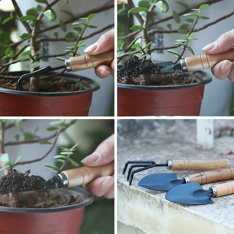 Mini Kit Jardinagem com Rake Trowel e Pá, Garden Tool Set, Plantas Suculentas e Cultivo do Solo