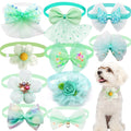 50ps pequeno cão gato bowtie bonito em massa rendas pet cão bowties colar para cães aliciamento acessórios suprimentos para animais de estimação para cães pequenos