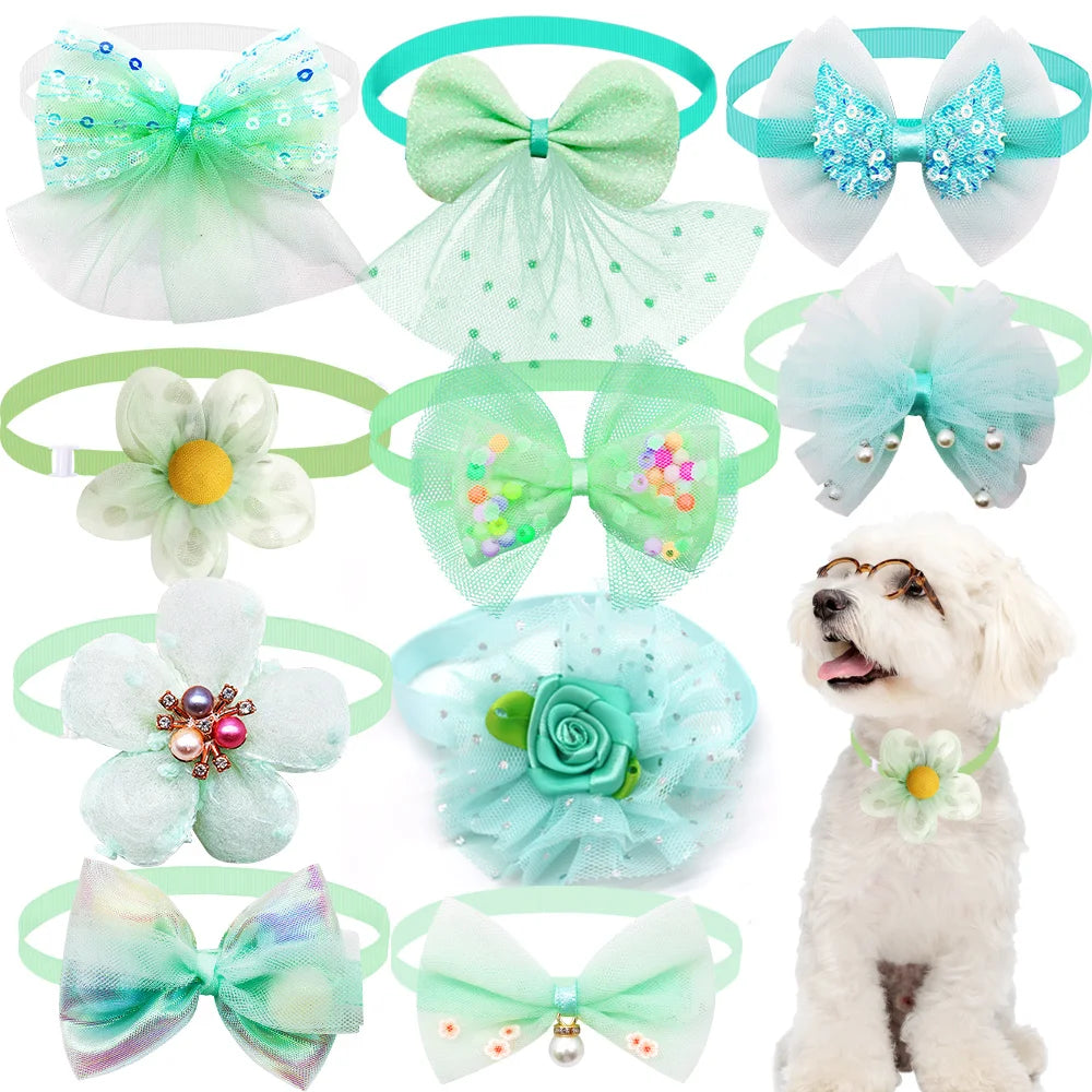 50ps pequeno cão gato bowtie bonito em massa rendas pet cão bowties colar para cães aliciamento acessórios suprimentos para animais de estimação para cães pequenos