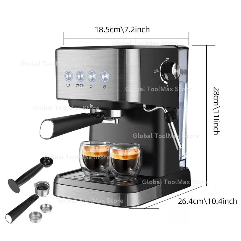 Máquina de Café Totalmente Automática Desmontável com Moedor Integrado para Casa, Máquina de Cappuccino e Latte