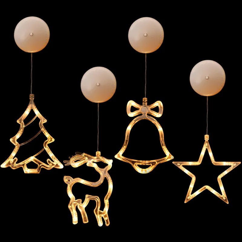 Natal led luz floco de neve santa pendurado otário lâmpada janela ornamentos decoração para casa natal navidad 2023 decoração de ano novo