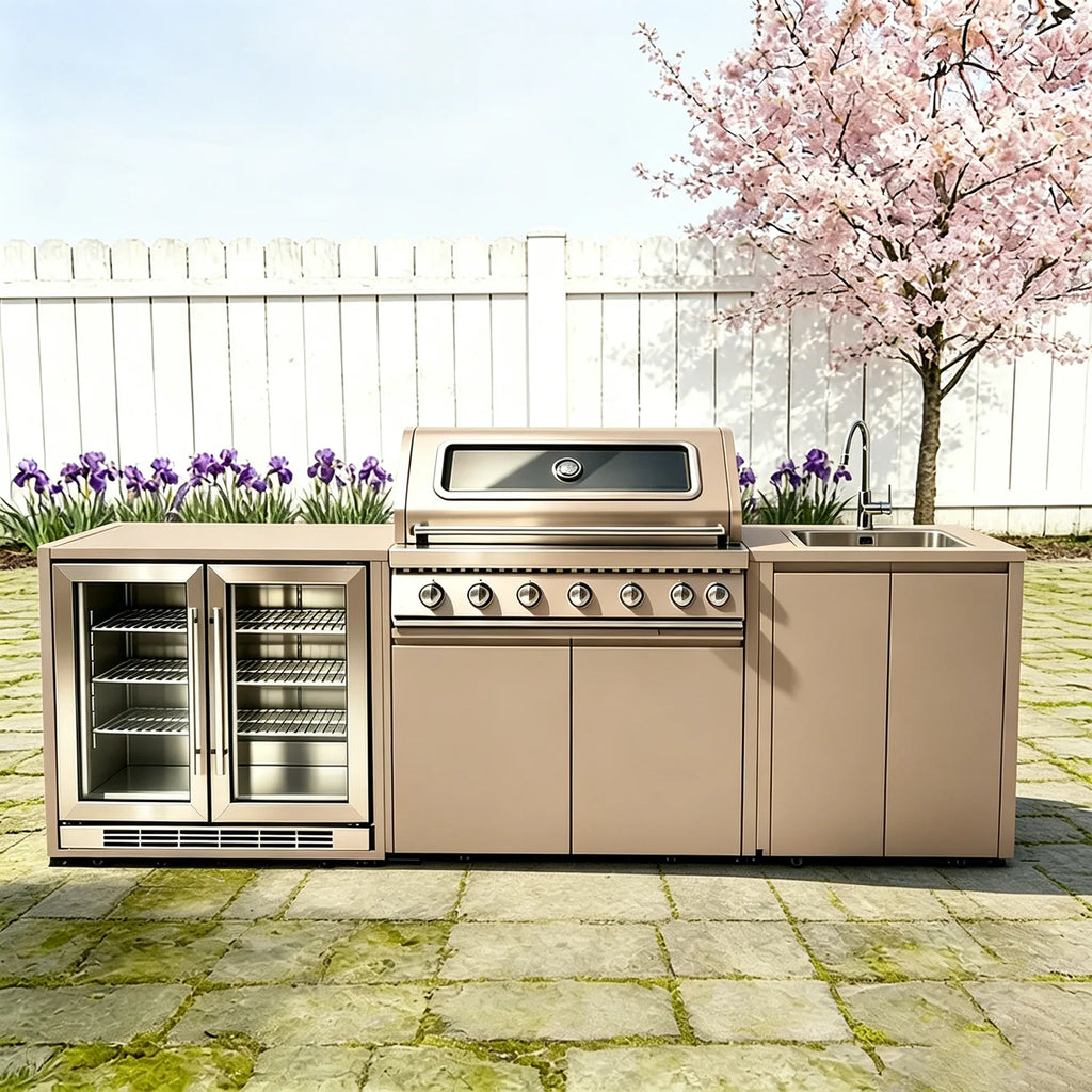 Cozinhas Completas: Oferecemos Cozinhas Externas Completas, Conjuntos de Armários Duráveis com Ilhas e Carrinhos de Cozinha, Conjunto de Utensílios de Cozinha