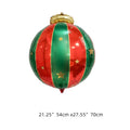 Balão Metalizado de Natal em Forma de Bola, Balões Estrela Listrados, Laço Dourado, Decoração para Pendurar na Árvore de Natal, Balões de Feliz Natal