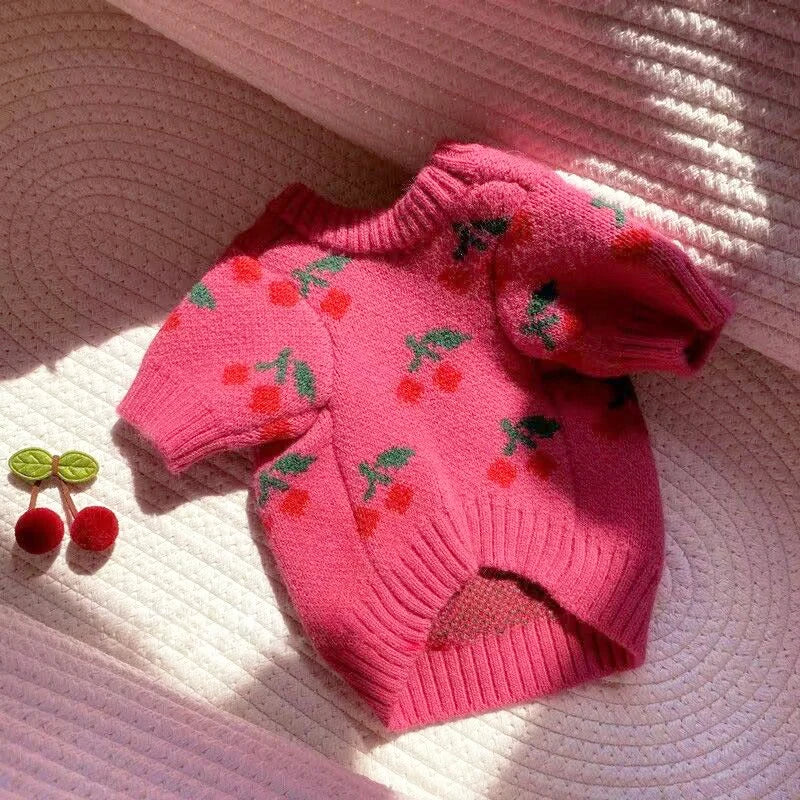 Roupas de luxo para cães e meninas, pulôver de malha chihuahua bichon, suéter doce, roupa de cachorro, jaqueta quente de inverno para animais de estimação