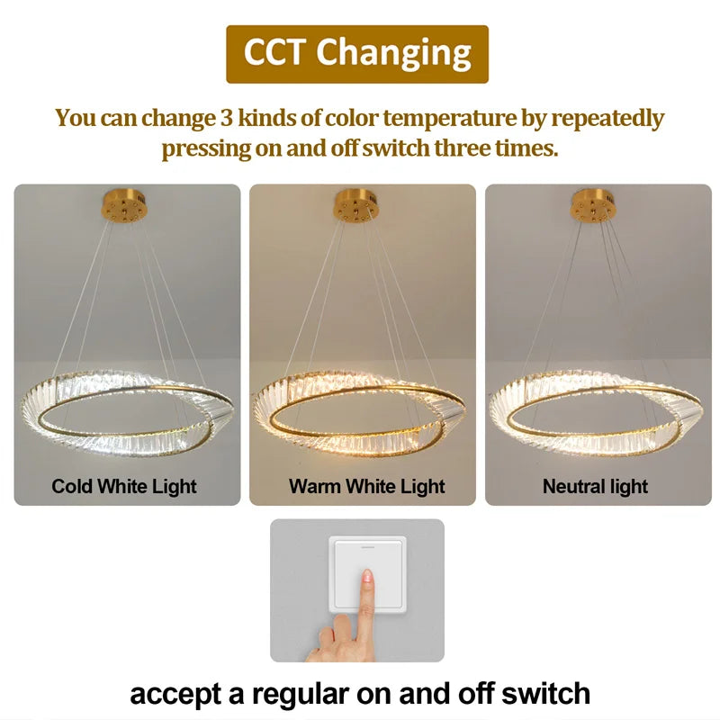 Led anel de luxo luzes pingente para sala estar jantar lustre moderno decoração casa lâmpada do teto nordic luminária lustre