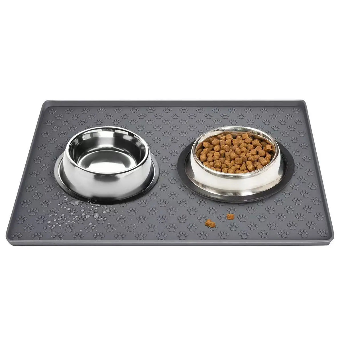 Tapete de Alimentação para Cães, Feito de Material de Silicone, Fácil de Limpar, Tapete Retangular para Refeições de Gatos e Cães com Bordas Elevadas