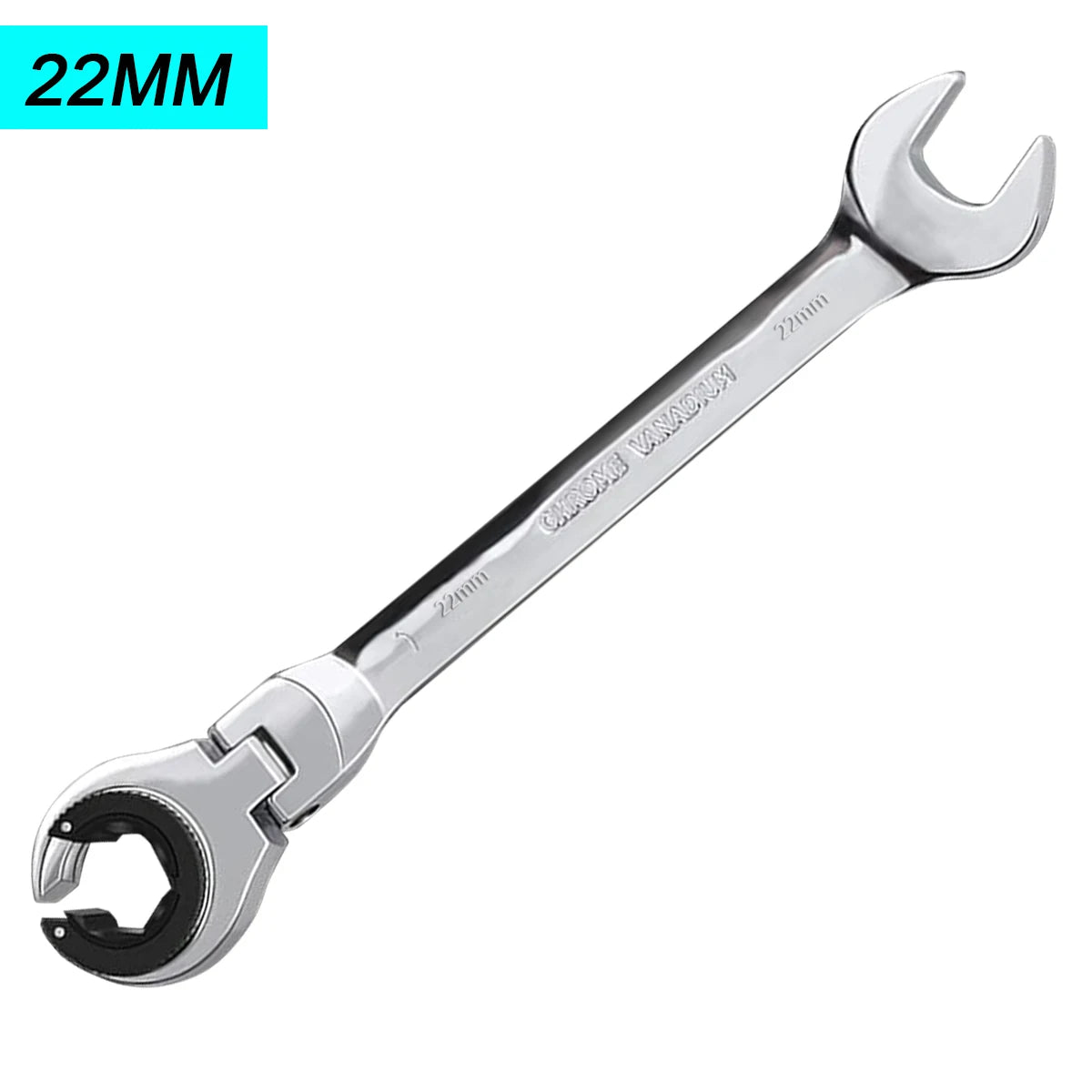 1 chave de catraca de cabeça flexível aberta dos pces, chave de catraca métrica com 72 dentes, chave de catraca de tubulação de aço cromo vanádio Kasa & Pet