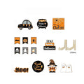 Placa de Mesa de Madeira 2D de Halloween, Sem Bandeja, Pote Mágico de Carro Laranja e Preto, Decoração de Bruxa, Gnomo e Fantasma, Decoração de Casa de Halloween
