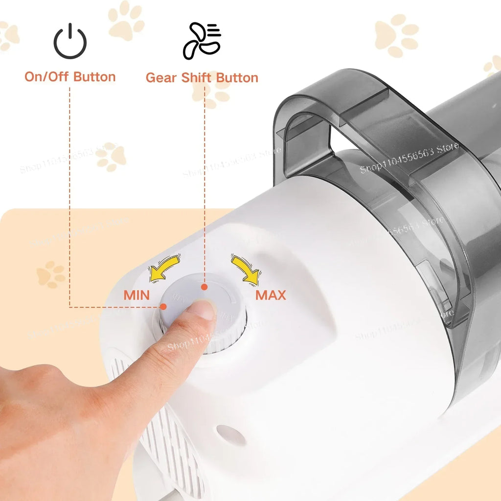 Kit de preparação para animais de estimação 6 em 1 com sucção a vácuo, máquina de cortar cabelo para cães e gatos de cabelos longos/curtos