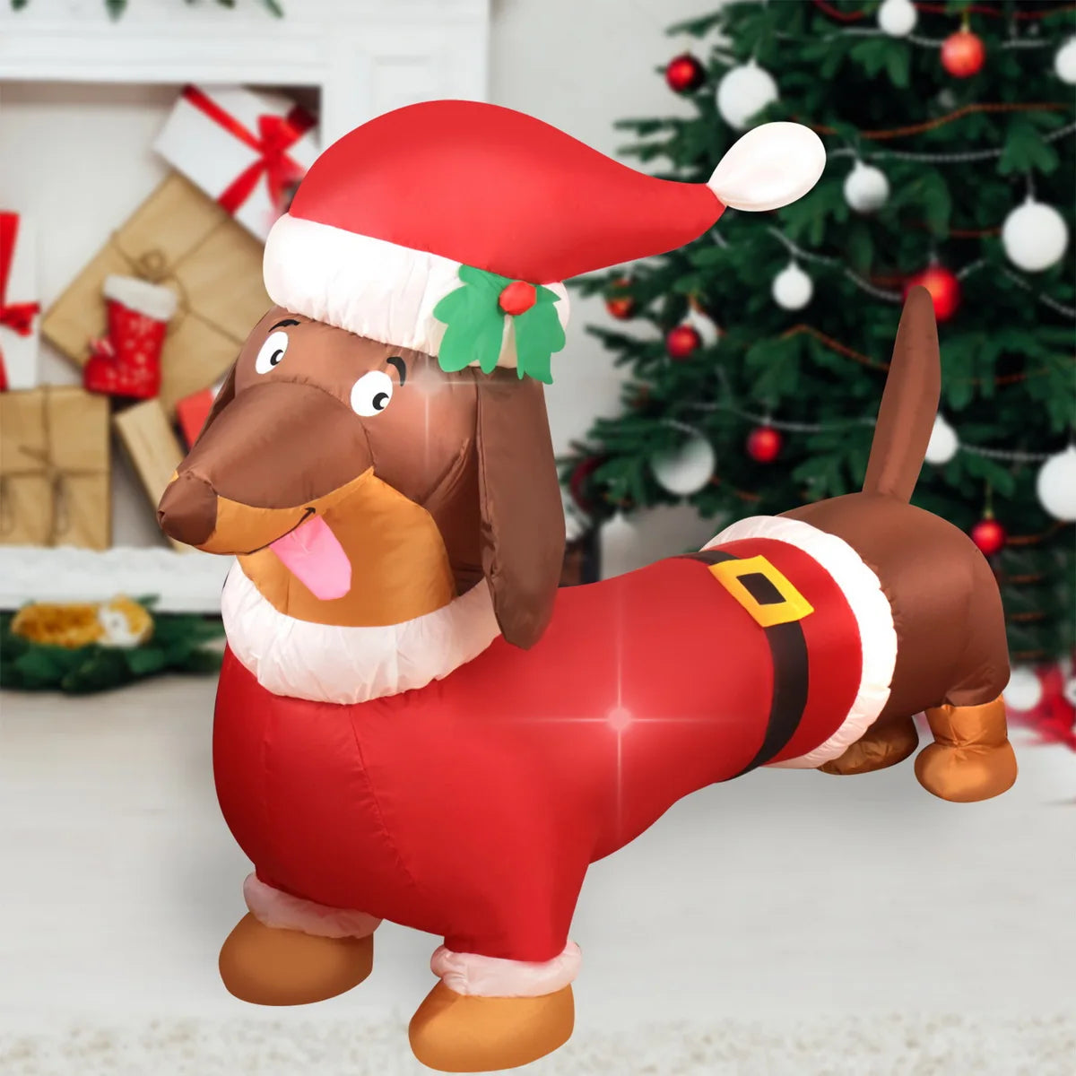 Decorações infláveis de natal-homem de gengibre, boneco de neve brilhante, boneco de neve de ramo, saco de presente boneco de neve decorações de gramado com luz LED