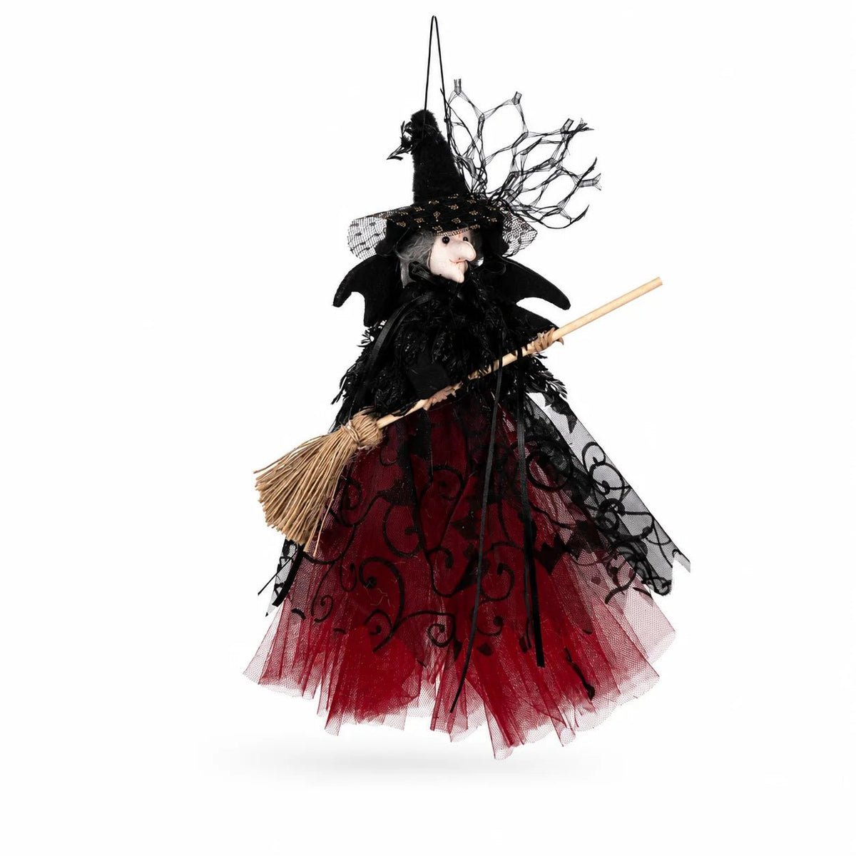 Enfeites de Bruxa de Halloween para Pendurar com Vassoura, Perfeitos para Festa de Halloween e Decoração de Casa Assombrada, Decoração Festiva para o Lar - Kasa & Pet