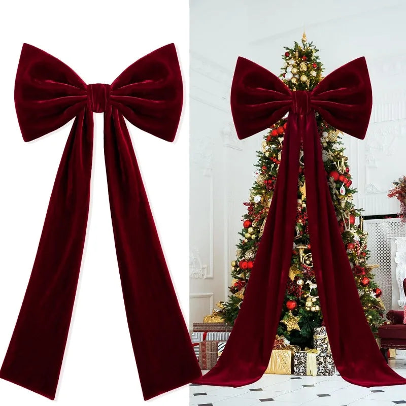 Laço Decorativo para Árvore de Natal, Laço para Topo de Árvore, Enfeite de Natal Suspenso, Guirlanda, Suprimentos para Decoração de Casamento