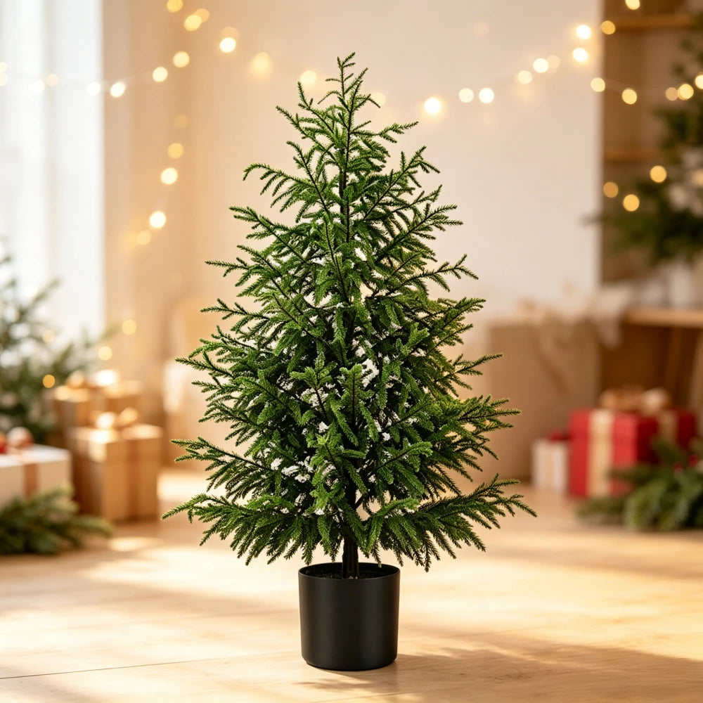 Árvore de Natal Artificial de Pinheiro Norfolk de 60CM, Planta Falsa Impermeável para Jardim, Quintal, Varanda, Decoração de Férias de Inverno
