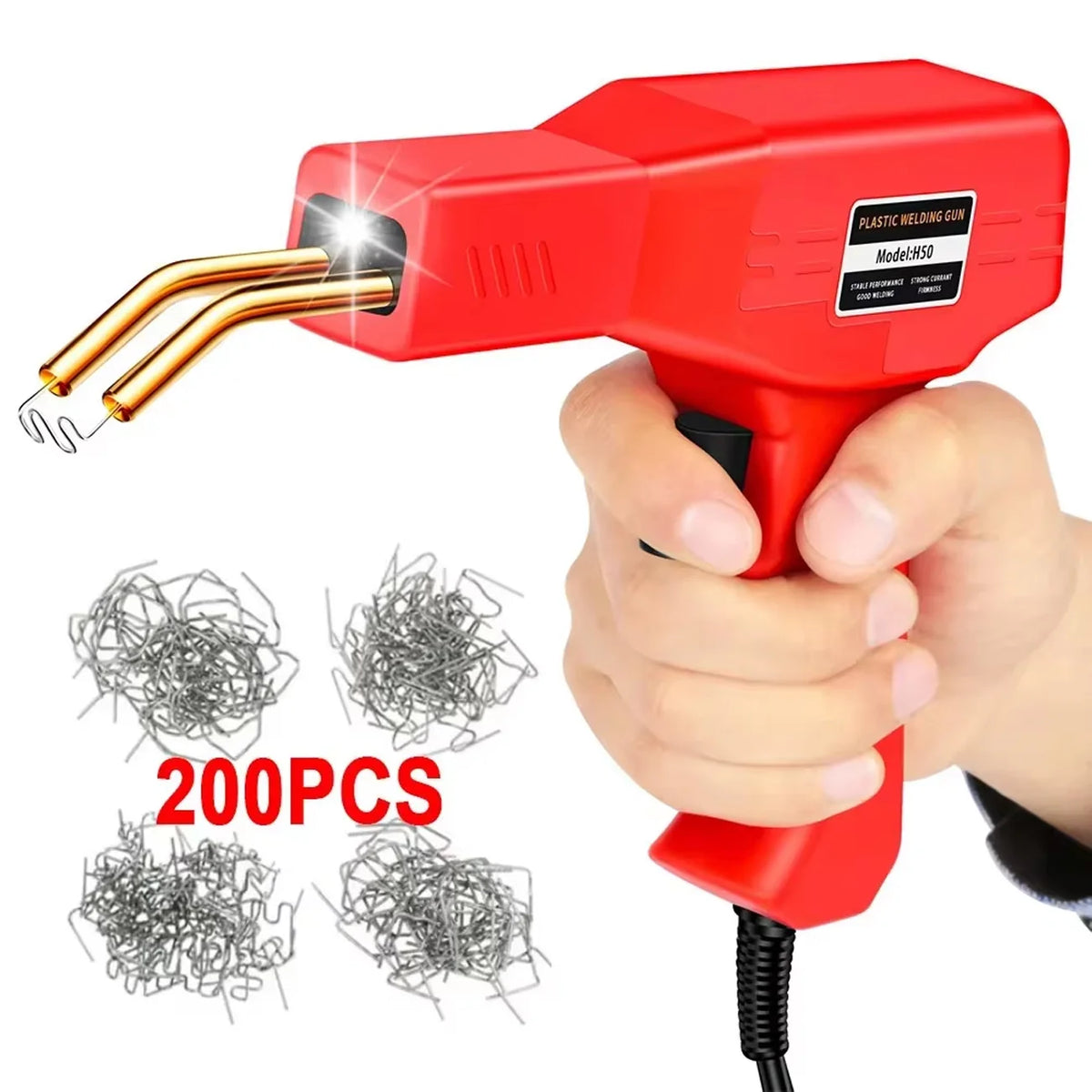 Kit de soldagem de plástico, kit de reparo de soldador, grampeador quente para rachaduras de para-choques de carro, caiaques, brinquedos de plástico