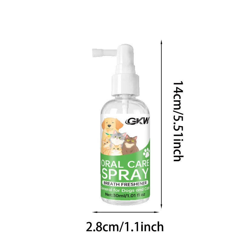 Spray Dental para Animais de Estimação, Não Necessita de Escovação, Limpa os Dentes, Refresca o Hálito, para Gatos e Cães de Todas as Raças, Fórmula Segura, Cuidado Dental Diário