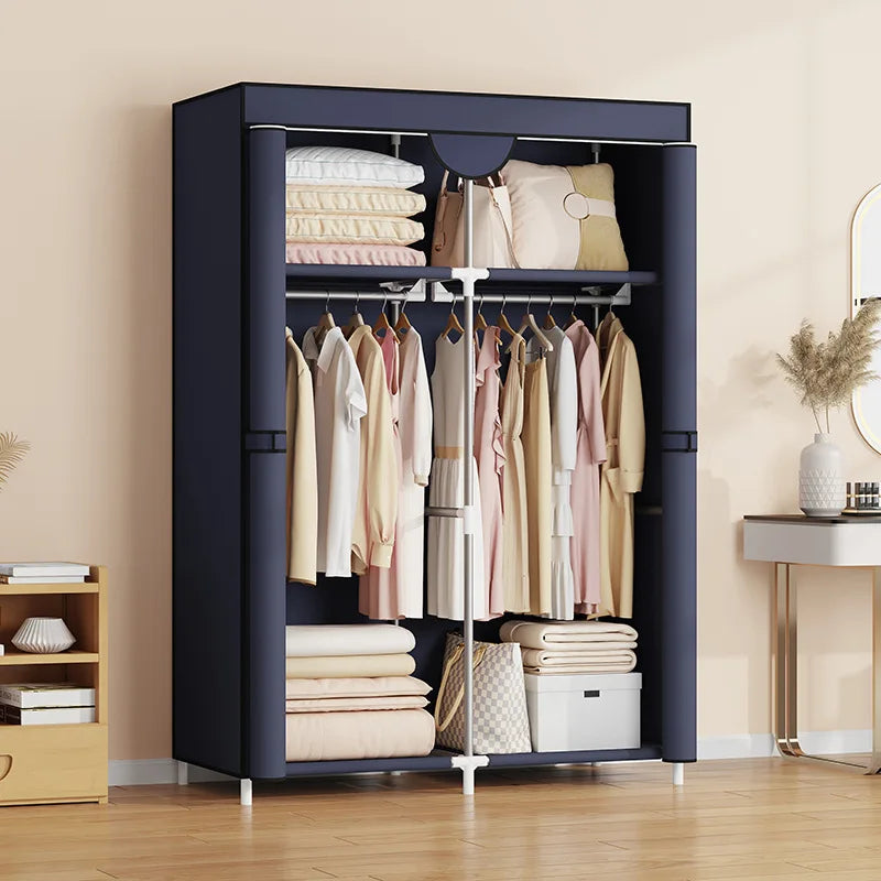 Armazenamento à prova de poeira quarto doméstico guarda-roupa simples guarda-roupa de pano totalmente fechado guarda-roupa de casa de aluguel