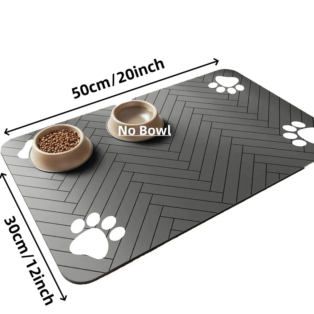 Tapete de alimentação para animais de estimação, absorvente, suporte de borracha, secagem rápida, tapete de água para cães e gatos, comida e tigela de água com à prova d'água