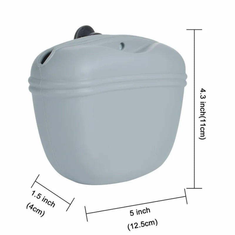 Saco de silicone para tratamento de cães, saco portátil para treinamento de cães, alimentador ao ar livre, bolsa para lanche de cachorro, saco de armazenamento de recompensa de alimentos, suprimentos para animais de estima