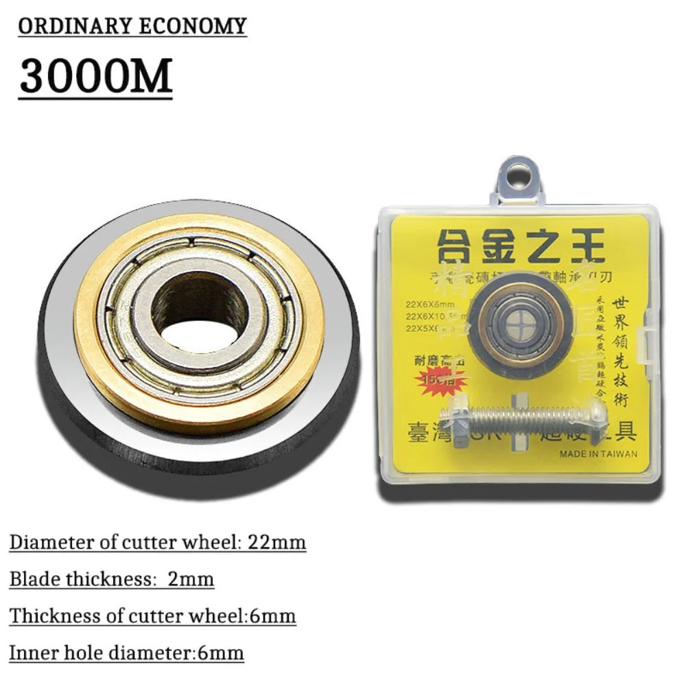 Manual da roda do cortador da telha do carboneto da liga com porca de bloqueio do parafuso cortador da telha cerâmica 22mm lâmina manual da máquina de corte da telha