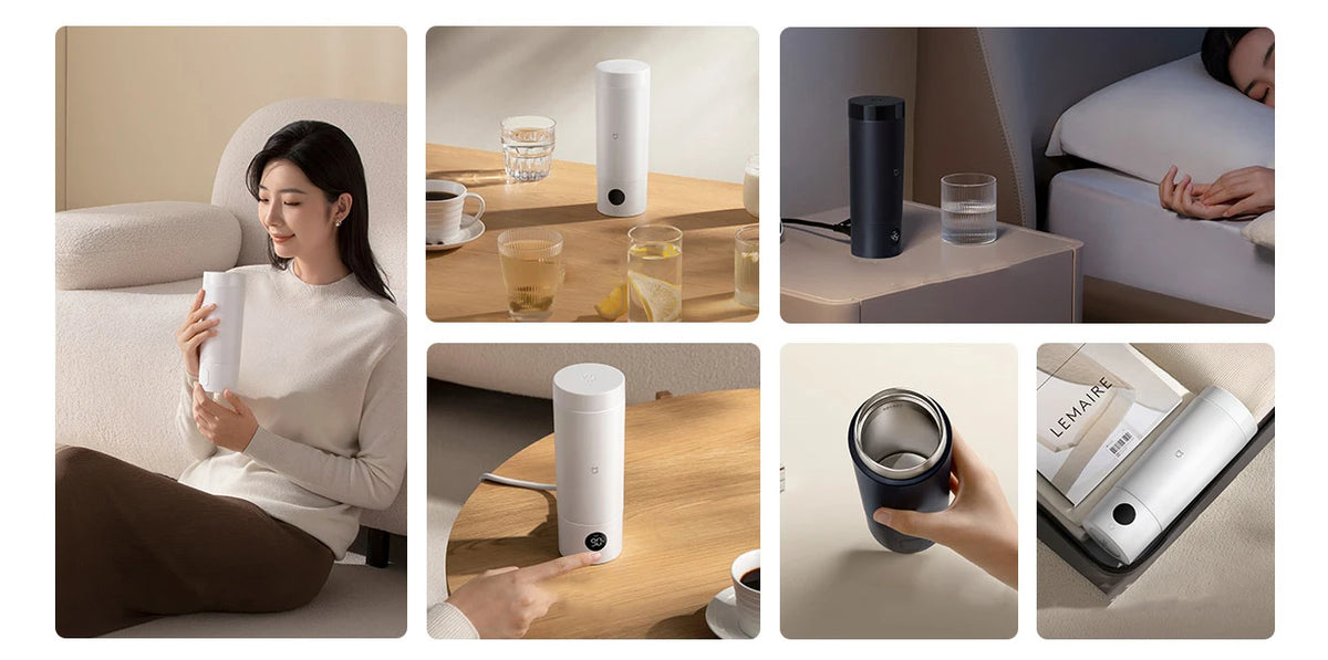 Chaleira Elétrica Inteligente Xiaomi Mijia 350ml, Copo Térmico Portátil com Fervura Rápida e Controle de Temperatura Isolado para Viagens