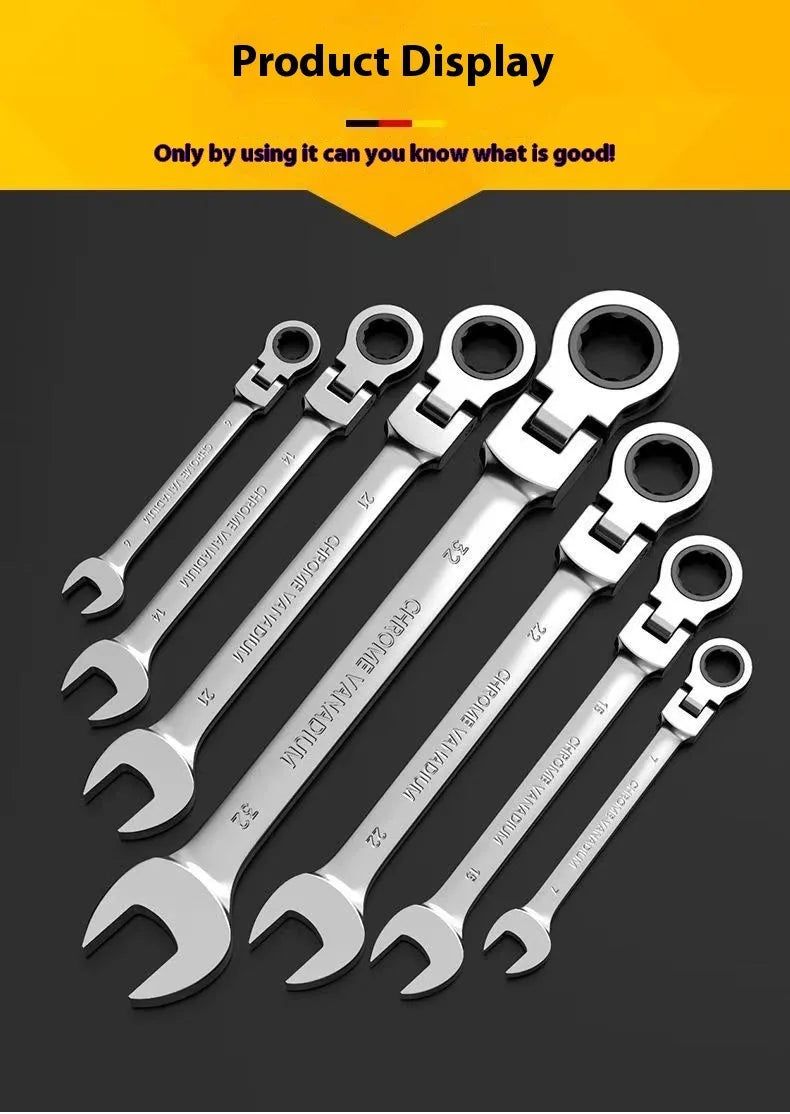 Chave de catraca combinada de 6-32mm72 dentes - chave de extremidade aberta ameixa, 180 °   rotação, ferramenta de manutenção profissional.