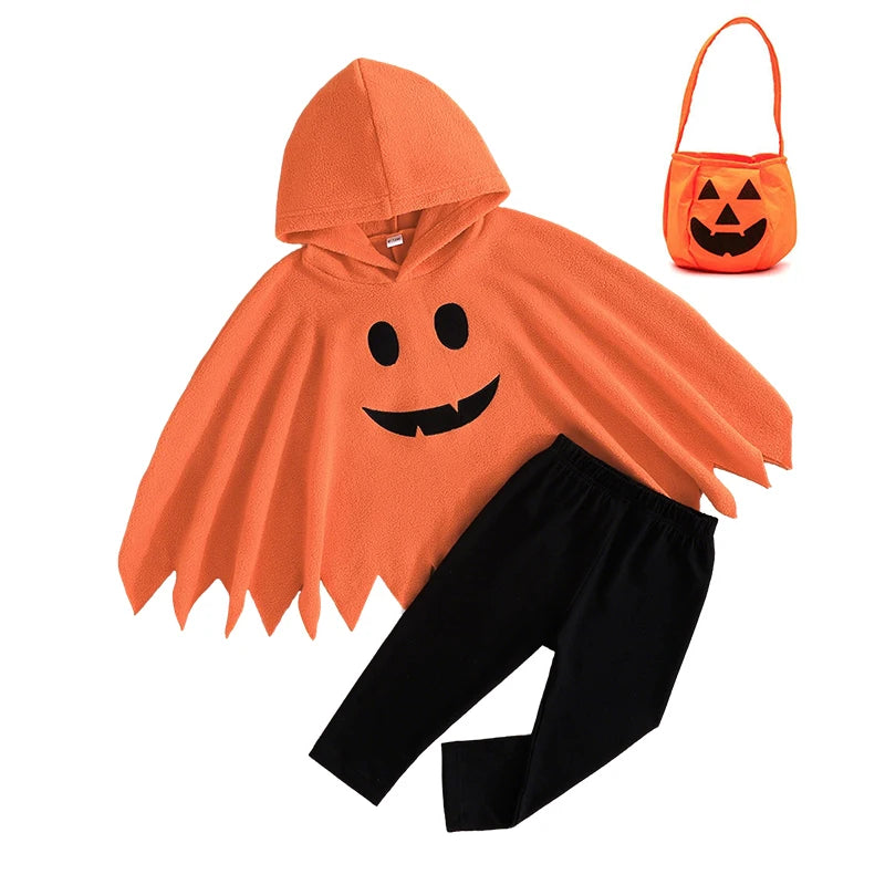 Fantasia de Halloween para Bebês, Capa com Capuz de Fantasma para Crianças, Poncho para Festas e Fantasias