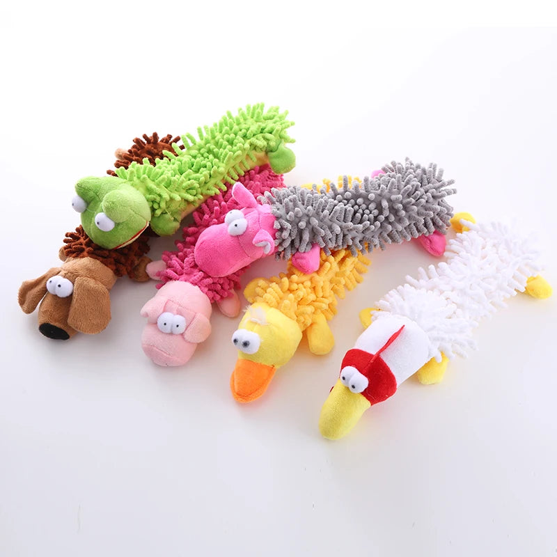 Brinquedo para cachorro de estimação, brinquedo de pelúcia com som, esfregão, concha de pele, sapo, hipopótamo, suprimentos de moagem de dentes
