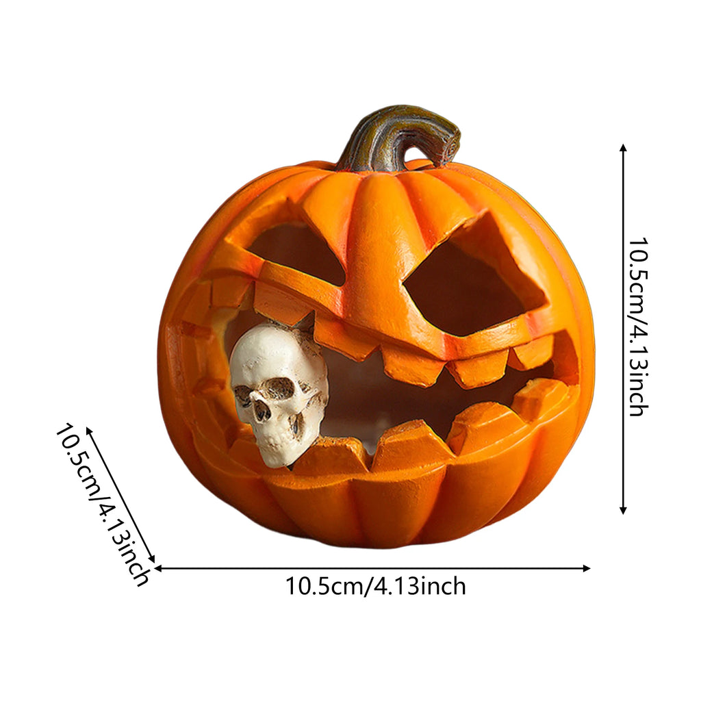 Halloween fantasma abóbora lanterna decoração abóbora comendo crânio estátua peças centrais de mesa para porches jardins pátios ornamento