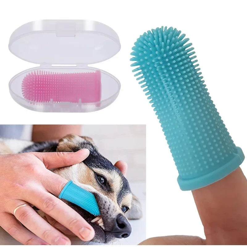 Escova de Dentes para Cães Super Macia, Escova de Dentes de Silicone Não Tóxica para Limpeza de Dentes e Cuidado do Hálito de Gatos e Cães, Produtos para Animais de Estimação