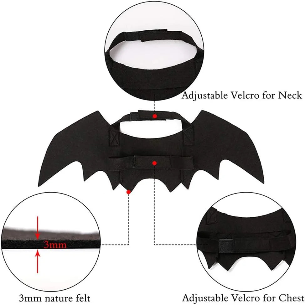 Asas de Morcego para Animais de Estimação de Halloween, Acessórios de Cosplay para Gatos e Cães, Adereços de Transformação para Festas Festivas com Atmosfera Divertida