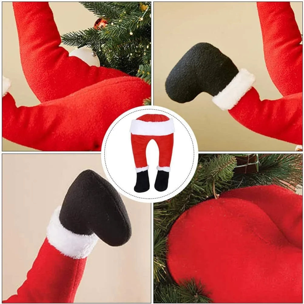 Decoração de árvore de natal, porta de pelúcia, decoração de pernas de elfo de santa, enfeites pendurados para casa, presente para crianças, suprimentos surpresa