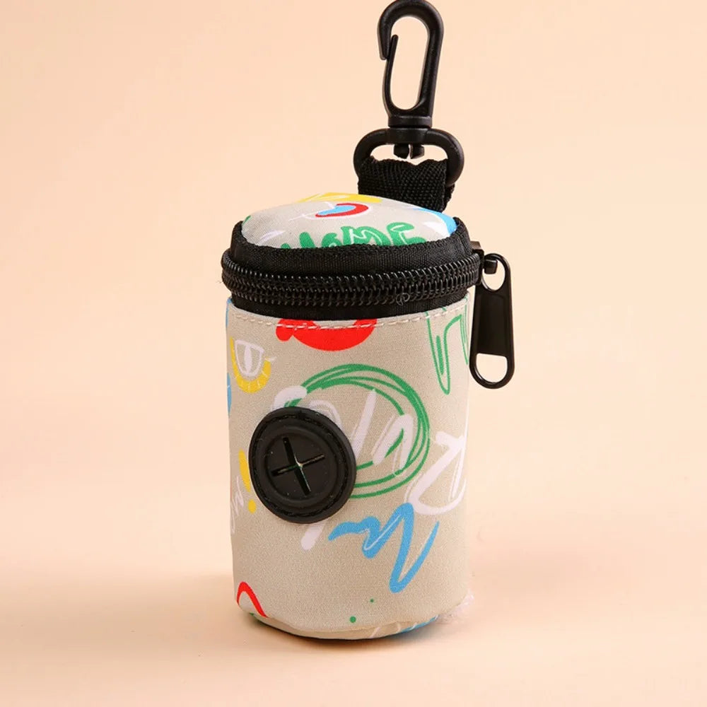 Hangable cão cocô saco dispensador zíper cães andando acessório saco de resíduos titular portátil bonito sacos de lixo organizador suprimentos para animais de estimação