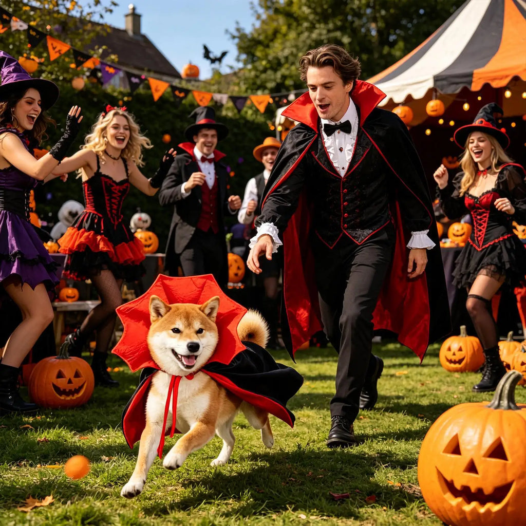 Fantasia de Morcego para Animais de Estimação, Capa de Vampiro Vermelha e Preta Ajustável para Cães e Gatos, Cosplay Engraçado para Filhotes Pequenos e Médios em Festas de Halloween