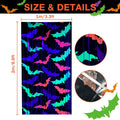 Cortina de Franjas de Folha Metálica Fluorescente de Morcegos para Festa de Halloween, Cenário de Tinsel Metálico com Glitter para Decoração de Fundo de Aniversário e Adereços Fotográficos