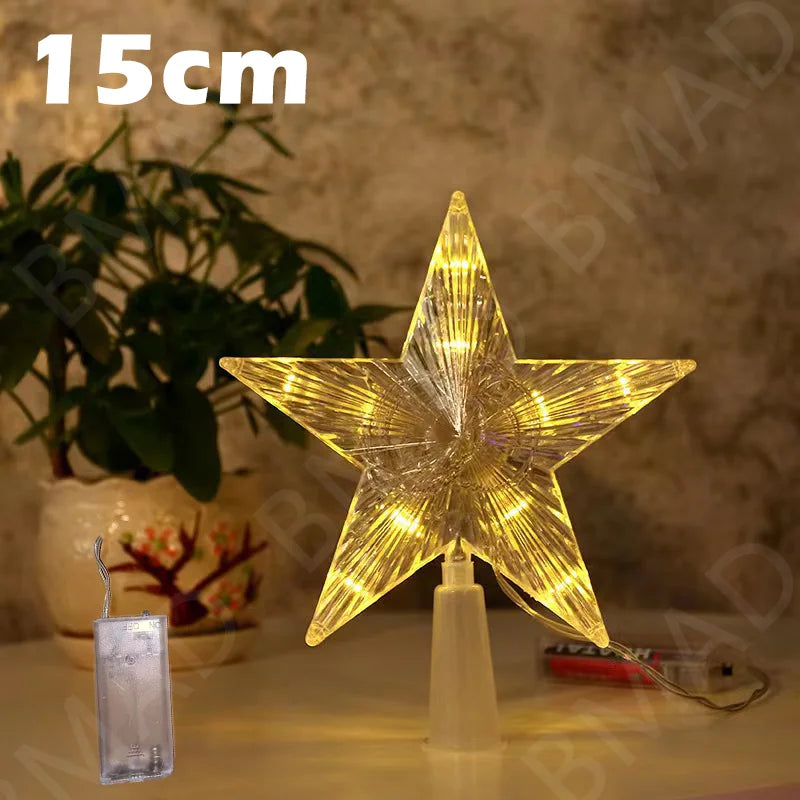 Led árvore de natal luz corda cachoeira estrela luzes ao ar livre multicolorido para jardim quintal festa de casamento árvore de natal decoração superior